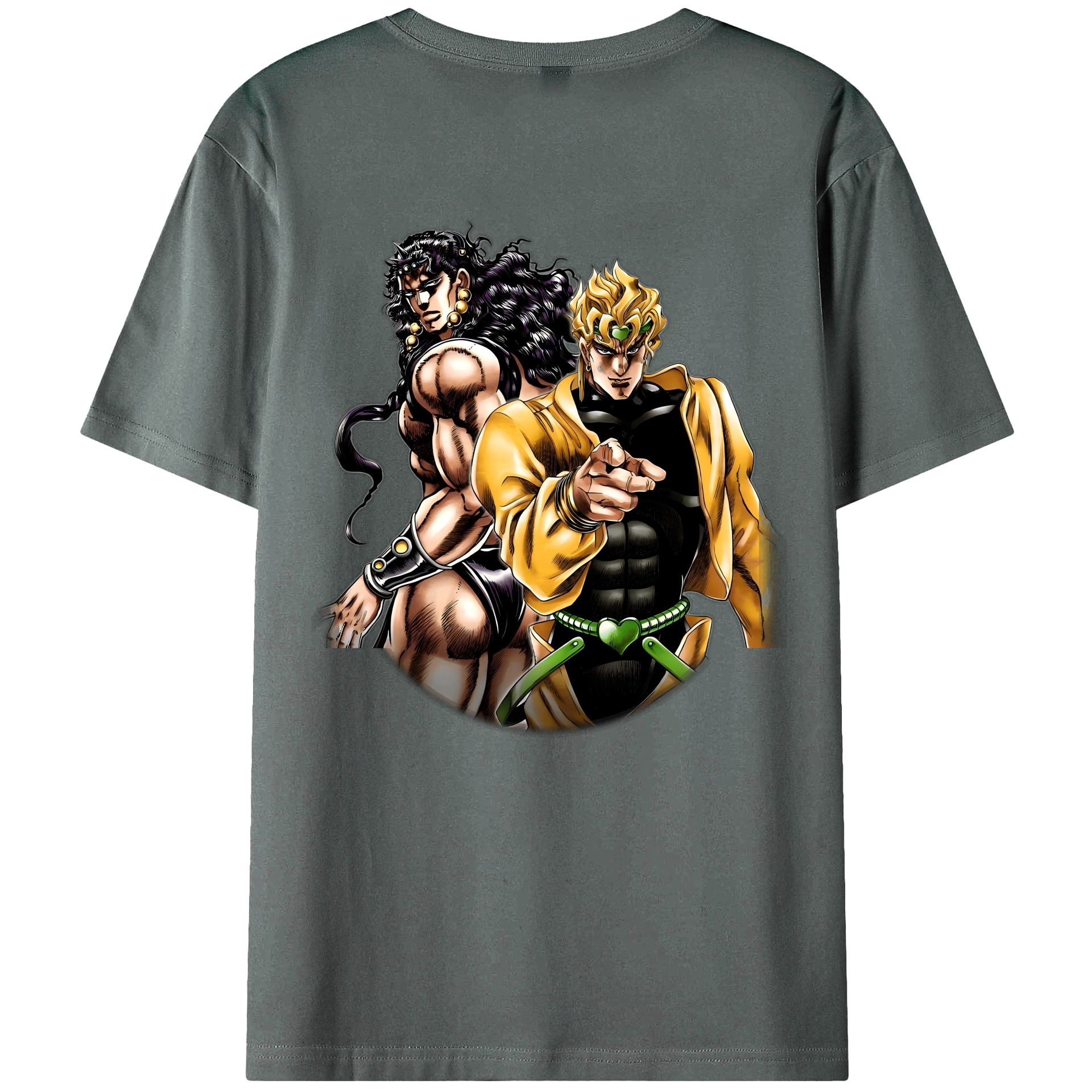 （画像用） ジョジョの奇妙な冒険 ディオ?ブランドー JoJo's Bizarre Adventure Dio Brando 綿100％ メンズ半袖Tシャツ（バックプリント） 通気性